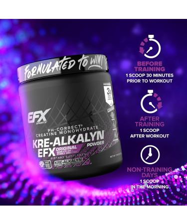 EFX Sports Kre-Alkalyn EFX Powder | pH Correct Creatine Monohydrate Powder Supplement | Strength Muscle Growth & Performance | 110 Servings (Grape) Grape 110 Servings - Buy Online on GoSupps.com
