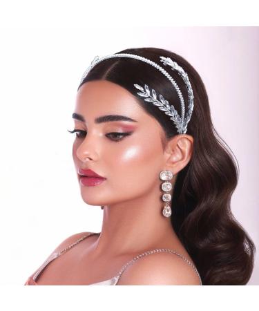 WONRLUA Rhinestone Bridal Headband Wedding Headpiece for Bride Wedding Hair Accessories for Brides(Silver) - Buy Online on GoSupps.com