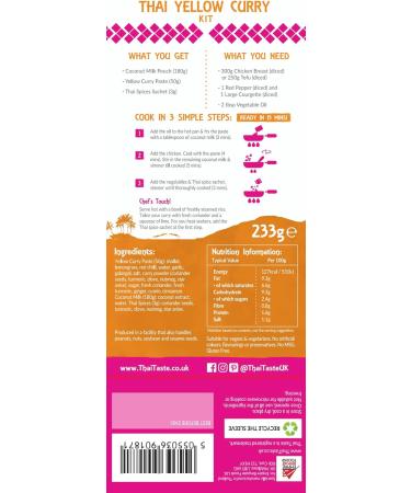 5x Thai Taste Thai Yellow Curry Meal Kit 233g - Buy Online on GoSupps.com