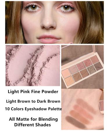 Go Ho 10 Color Matte Eyeshadow Palette - Highly Pigmented Waterproof Shadows in Light Pink & Brown - Spring Warm Collection - Buy Online on GoSupps.com