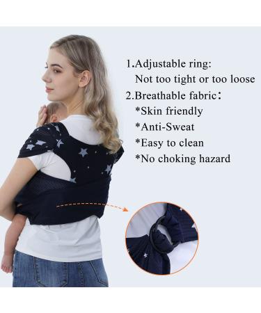 COTTONBEBE Baby Wrap Carrier | Adjustable Newborn to Toddler | Mesh Breathable | Blue - Buy Online on GoSupps.com
