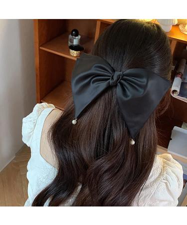 BUAJIUBUA Big Bow Hair Clip with Pearl Dangling for Women & Girls - Prom Hair Accessory - Buy Online on GoSupps.com