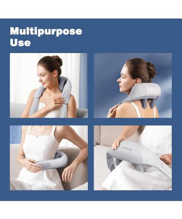 Knqze 4D Neck Massage Device with Heat - Wireless Shiatsu Pillow for Neck Shoulder & Back Pain Relief | International Shipping Available - Buy Online on GoSupps.com