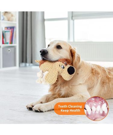 Iokheira Cuddly Squeaky Dog Toys - Large Medium & Small - Yellow & Brown - Perfect for Playtime & Comfort - Buy Online on GoSupps.com