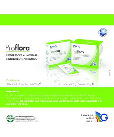 Guna Proflora 10 sachets food supplement with microencapsulated probiotic microorganisms - Buy Online on GoSupps.com