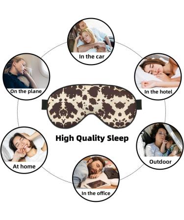 Brown Cow Spots Eye Mask - Soft Adjustable Nighttime Sleep Mask for Men & Women | Comfort & Style - Buy Online on GoSupps.com
