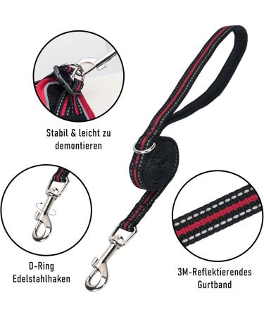Uvtqssp Dog Harness for Small Dogs | Padded Adjustable Leash & Stylish Black & Red Puppy Dishes - Buy Online on GoSupps.com