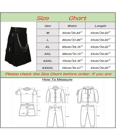 Men's Scottish Kilt Fold Skirt - Retro Rock Checkered Mini Skirt | Comfortable Vintage Outdoor Wear in Black 3XL - Buy Online on GoSupps.com