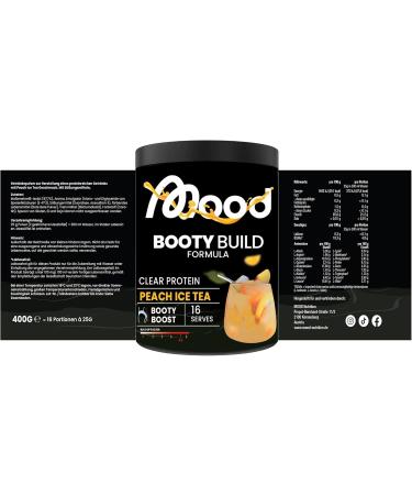 Booty Protein Build Formula - Sugar-Free Pre Workout Booster - Clear Protein 400g - PO Muscle Structure - Made in Germany - Peach Ice Tea Flavor - Buy Online on GoSupps.com