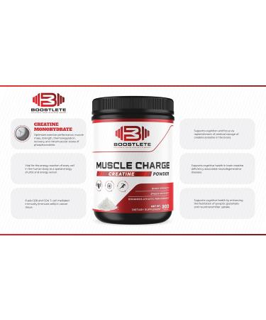 MuscleCharge Premium Creatine Monohydrate Powder Supports Muscle Growth Strength Performance & Energy Lab-Tested Pure Creatine 500 Grams (100 Servings) - Buy Online on GoSupps.com