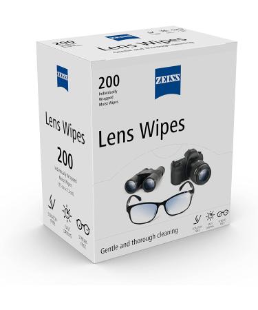ZEISS Lens Wipes - 200 Individually Packed Disposable Cloths for Glasses, Cameras & Binoculars - Portable Cleaning Solution - Buy Online on GoSupps.com
