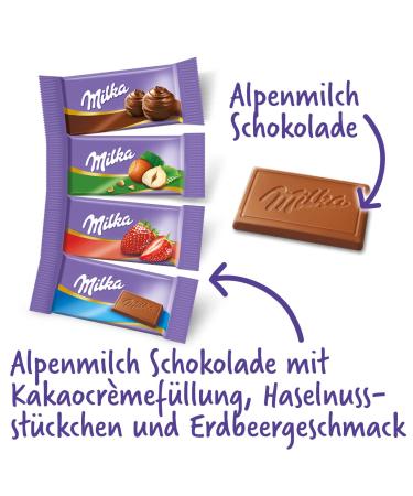 Milka Naps Mix 1.702 kg - Alpine Milk Mini Chocolate Bars with Strawberry Hazelnut & Cr me au Cacao | International Shipping Available - Buy Online on GoSupps.com