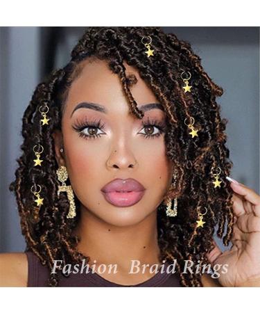 NAISKA Gold Star Hair Braid Charm Set - 12PCS Five-pointed Stars Dreadlock Clips for Women - Braid Style 1 - Buy Online on GoSupps.com