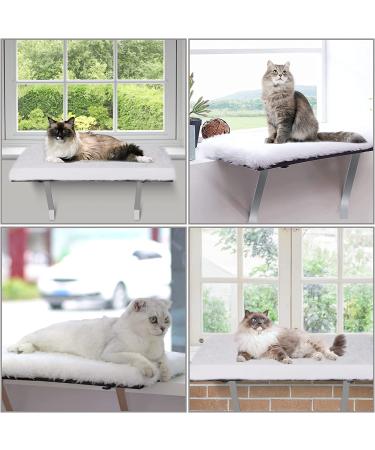 Kphico Cat Window Perch Hammock Seat for Large Indoor Cats - Space Saving Bed for All-Around Sunbath | A-White-Cat Window Shelf - Buy Online on GoSupps.com