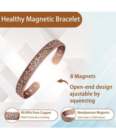 EnerCoppeX Copper Magnetic Bracelet for Women - Detox Jewelry with 3500 Gauss Magnet (CPB-0005AB) - Buy Online on GoSupps.com
