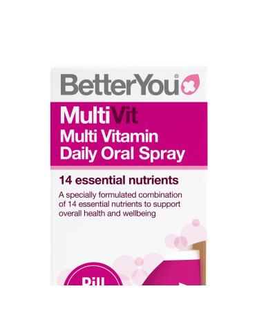 BetterYou MultiVit Daily Oral Spray Pill-free Multi Vitamin Supplement 14 Essential Nutrients to Support Health and Wellbeing 1-month Supply Natural Blackcurrent and Plum Flavour 25 ml (Pack of 1) Single - Buy Online on GoSupps.com
