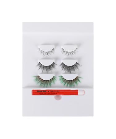 Profusion Cosmetics Jurassic Park 10 000 Volts Faux Mink Lash Set Super Slim Lash Band with Real Lash Extension Fibers Reusable Strip Lashes for Eye Catching Look