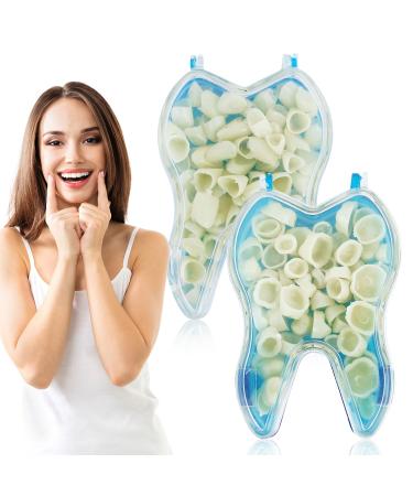Skhaovs 100 pieces tooth crown denture set 2 types of temporary resistant tooth crown teeth of provisional temporary dental repair set teeth in front molar (2) - Buy Online on GoSupps.com