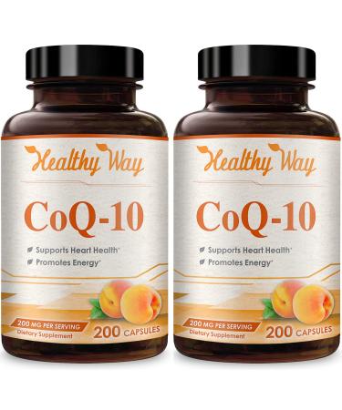 Healthy Way Pure CoQ10 200mg 200 Capsules Non-GMO