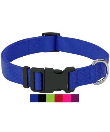 Dey - Premium dog collar nylon |Adjustable |For small and large dogs |Many colors and sizes |Collar dog cat puppy |Dog neck bands |Cat neck band |Puppy neck band |Blue M M - 2.0 x 34-49 cm blue