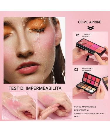 Eyeshadow Palette | 16 cream eyeshadow and blush colors long-lasting effect for cheeks ideal for travel birthdays work parties girls and women - Buy Online on GoSupps.com