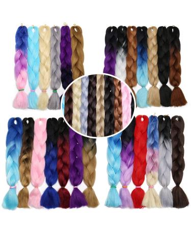 24 Medium Blonde Braids Extensions - Crochet Kanekalon Synthetic Hair - 3 PCS Colorful Braiding Hair for International Shipping - Buy Online on GoSupps.com