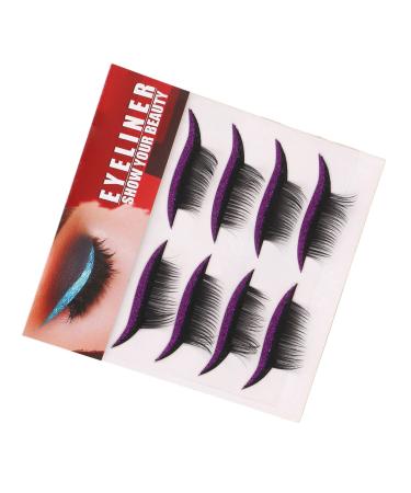 Glitter Sticker Set with Bold Colors for Easy Makeup Black Solid 4 Pairs Waterproof and Reusable Suitable for Parties and Daily Life (Purple)