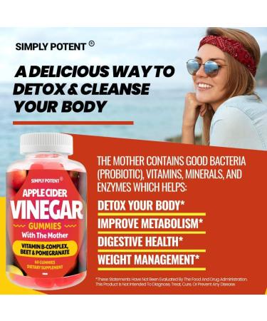 ACV Gummies for Weight Loss - 60 Apple Cider Vinegar Pills with Pomegranate, Beet & B Vitamins for Gut Detox - Buy Online on GoSupps.com