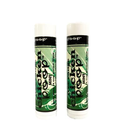 Chicken Poop Lip Balm Simone Chickenbone Mint Duo Moisturizer for Dry Chapped Lips 0.15 oz Pack of 2