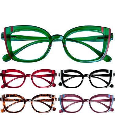 Eyekepper 5-Pack Cat Eye Reading Glasses for Women - Cute +1.00 Magnification - Stylish Mixed Colors - Buy Online on GoSupps.com