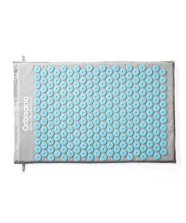 Acupressure mat for relaxation and stress relief - 68 x 42 x 2 cm - Includes carrying bag - Grey background