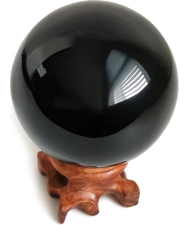 Mina Heal 70mm Black Obsidian Crystal Ball for Feng Shui Meditation & Home Decoration | Crystal Healing & Prophecy - Buy Online on GoSupps.com