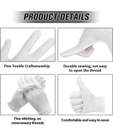 4 Pairs White Cotton Gloves for Dry Hands Eczema 100% Cotton Moisturising Soft Elastic Skincare Working Breathable Machine Washable Cloth Gloves for Womens Mens and Ladies One Size Fits Most - Buy Online on GoSupps.com