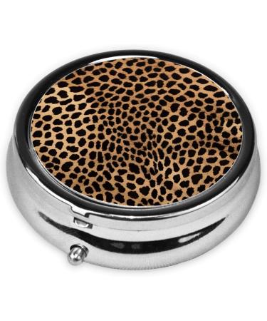 Leopard Print Mini Round Pill Box | Travel Pill Organizer with 3 Compartments - Portable Medicine Case for Home & Office - Buy Online on GoSupps.com