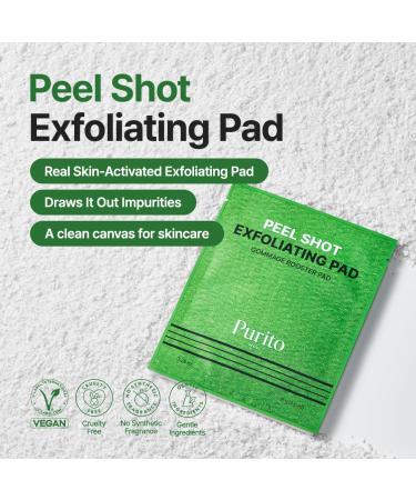 PURITO PEEL SHOT Exfoliating Pad | for Blackheads Whiteheads & Pores | Charcoal + Enzyme Deep Clean | Instant Glow & Smooth Texture | Gentle Daily Exfoliation | Korean Skincare 8 Pads - Buy Online on GoSupps.com