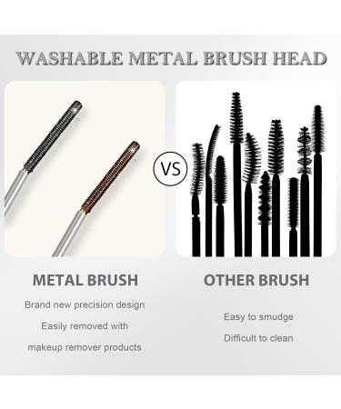DAGEDA 2PCS Metal Mascara 6D Curling Eyelash Iron Mascara Long Lasting Metal Rod Mascara Non-Clumping Flake Proof Bristle Less Metal Mascara Smudge Proof Mascara Metal Wand Multicolor - Buy Online on GoSupps.com