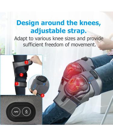 HONGJING Heated Knee Massager Brace Wrap - Pain Relief & Relaxation for Knee | Buy 1 Pair Online - Buy Online on GoSupps.com