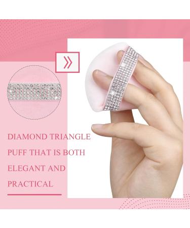 Giesiery 3 Pieces Powder Puff Set - Soft Triangle Velour Makeup Puffs for Loose & Mineral Powder Body Powder Wet Dry Blending - Perfect for Undereye - Peach Pink - Buy Online on GoSupps.com