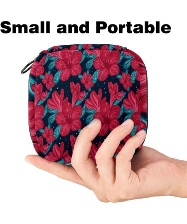 Red Flower Napkin Storage Bag | Portable Period Pouch for Women & Teens | Menstrual Cup Pocket & Breastfeeding Pillow Holder - Buy Online on GoSupps.com