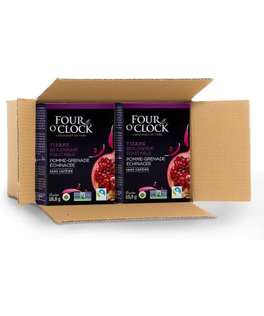 Four O'Clock Pomegranate Echinacea Herbal Tea Organic Fairtrade Non-Gmo Kosher Gluten-Free 6 Packs (96 teabags) - Buy Online on GoSupps.com