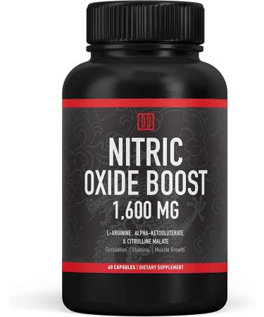 Double Dragon Organics Nitric Oxide Booster Supplement - 1600mg Extra Strength L-Arginine, Citrulline Malate & Alpha-Ketoglutarate for Muscle Growth, Vascularity & Energy - 60 Count - Buy Online on GoSupps.com