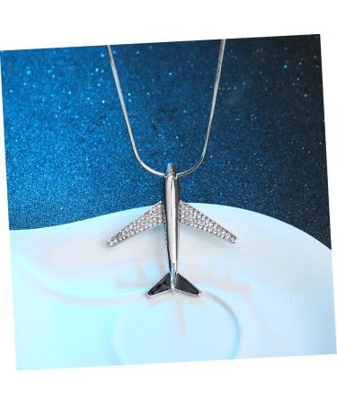 COLLBATH Diamond Stylish Clothing Necklace Accessories Silver Xcm Airplane Pendant Encrusted Design - Buy Online on GoSupps.com