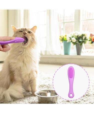 Grooming Brush for Cat Chin | Grooming Chin Scrubber Soft Chin Brush | Non-Slip Cleaning Brush Finger Multifunctional Pet Supplies for Cats Purple - Buy Online on GoSupps.com