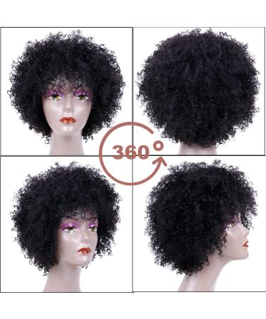 Faddishair Short Afro Wigs for Black Women Bouncy Fluffy Kinky Curly Human Hair Wigs - International Shipping Available - Buy Online on GoSupps.com
