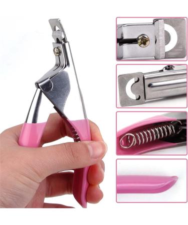 Cinlla Acrylic Nail Clipper Cutter Trimmer - Pink UV Gel Fake Nails Cuticle Nipper - Nail Art Tool - Buy Online on GoSupps.com