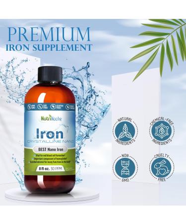 NutriNoche Pure Crystalline Liquid Iron Supplement 30 ppm - 8oz Colloidal Minerals - Buy Online on GoSupps.com