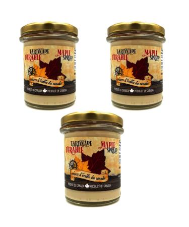Pack of 3 Canadian Maple Butters - 250 g - Authentic Canadian Recipe - Naturally Sweetened and Vegetarian Spread