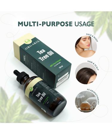 ORGARIX Tea Tree Oil 120ml for Skin and Acne Pure Therapeutic Grade Tea Tree Essential Oil for Aromatherapy Anti-Fungal & Antiseptic Oil for Nail Fungus & Piercing ORG 2 120 ml (Pack of 1) - Buy Online on GoSupps.com