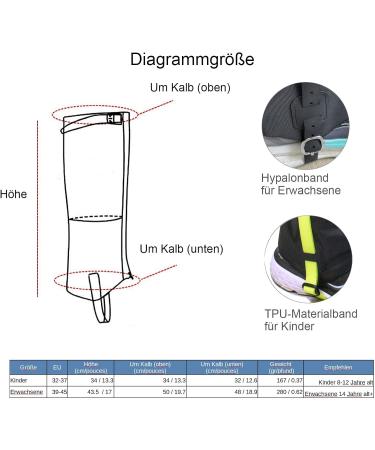 Jamuils Waterproof Gaiters for Kids - Adjustable Breathable Leg Protection for Snow Hiking Hunting & Skiing - Blue - Buy Online on GoSupps.com