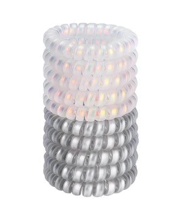 Jesslab Spiral Hair tie 10 pc traceless telephone cable hair tie plastic coil hair tongue ponytail holder no-damage hair accessories for girls women women color sorted (#11) - Buy Online on GoSupps.com